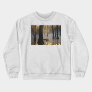 Bald Cypress Grove In Freshwater Swamp At Dawn Lake Fausse Pointe Crewneck Sweatshirt